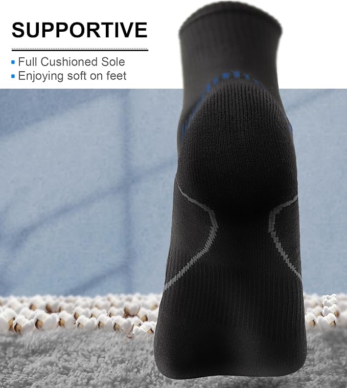 BULLIANT Compression Socks for Men 6Pairs, Athletic Crew Socks Cushioned For - Image 3
