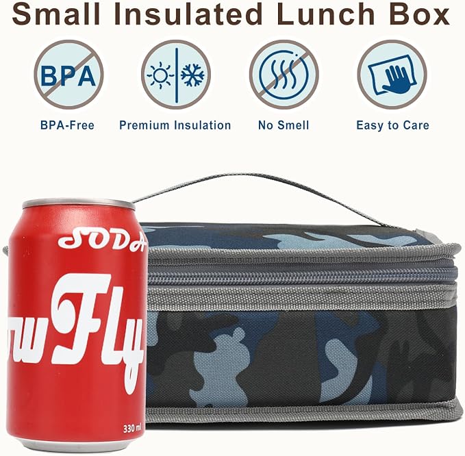 FlowFly Small Insulated Lunch box Portable Soft Bag Mini Cooler Thermal Meal - Image 2