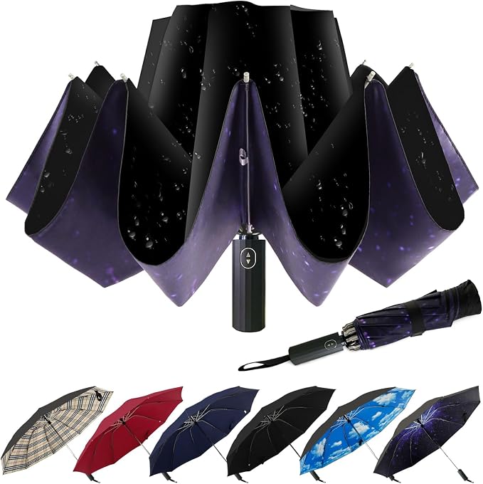 LLanxiry Compact Travel Umbrella, Mini Windproof Umbrellas by LLanxiry
