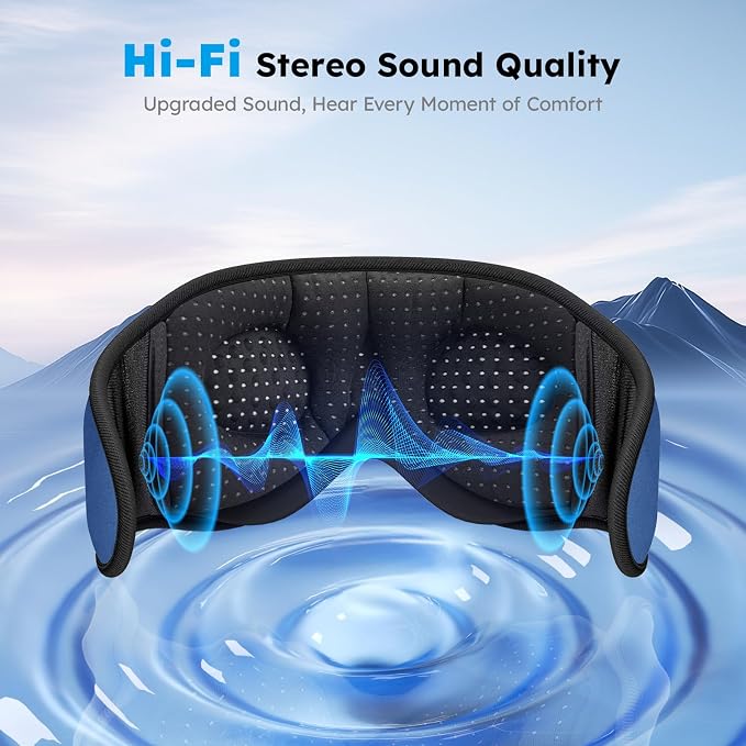 LC-dolida White Noise Sleep Mask, 3D Sleep Headphones - Image 7