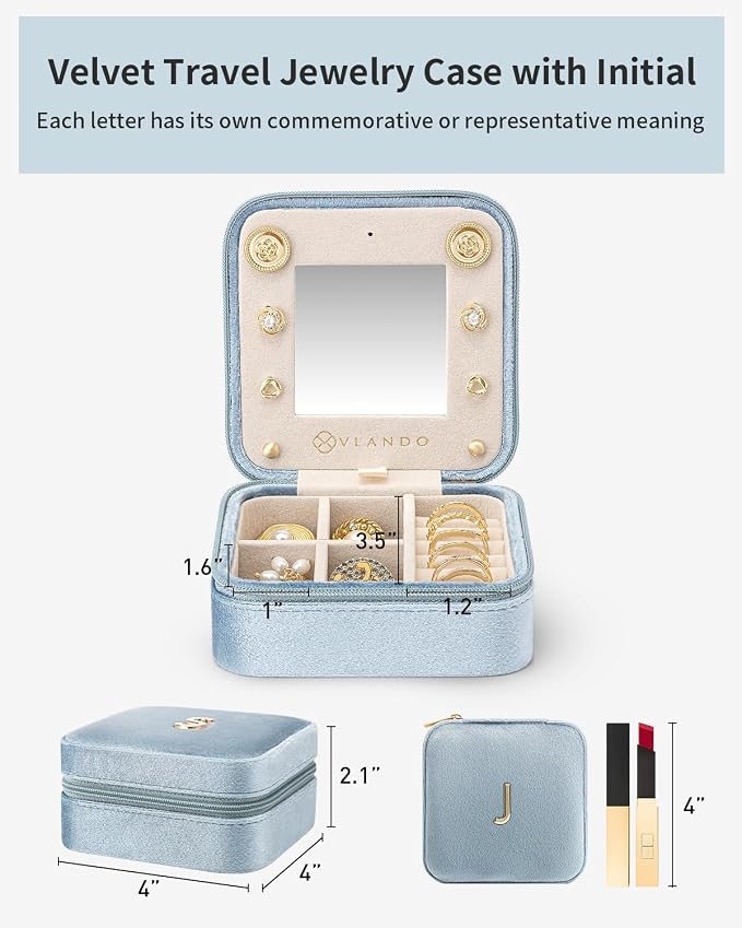 Vlando Birthday Gifts for Women Friendship, Personalized Initial Jewelry Box - Image 5
