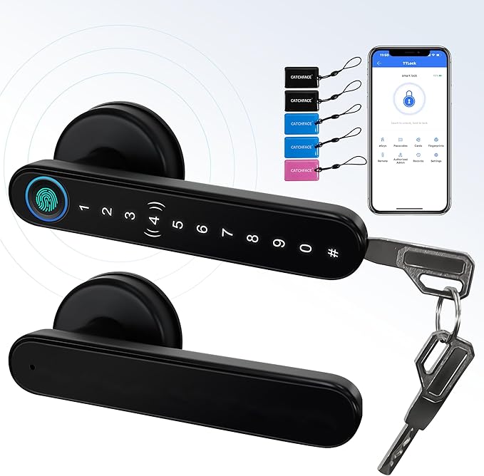 Smart Lock Fingerprint Door Lock, CATCHFACE TTLock Smart Lock Smart Door Handle by CATCHFACE