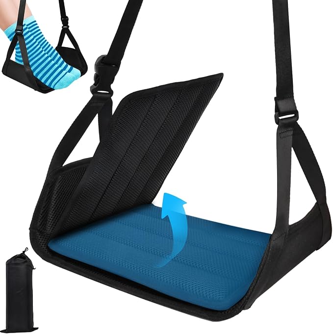 Airplane Foot Hammock （ Memory Foam） 2 in 1 Removable Support Pad， Portable by Unknown