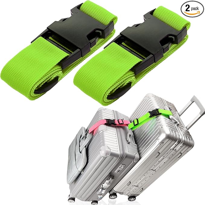 2Pack Add Bag Luggag Straps for Carry On Bag, Adjustable Suitcase Belt Add Bag by Ajmyonsp