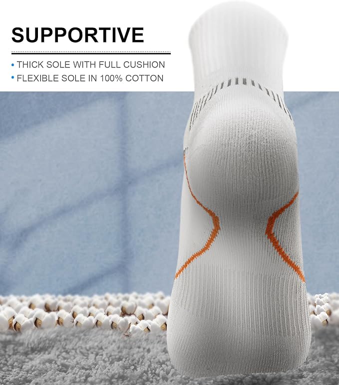 BULLIANT Compression Socks for Men 6Pairs, Athletic Crew Socks Cushioned For - Image 3
