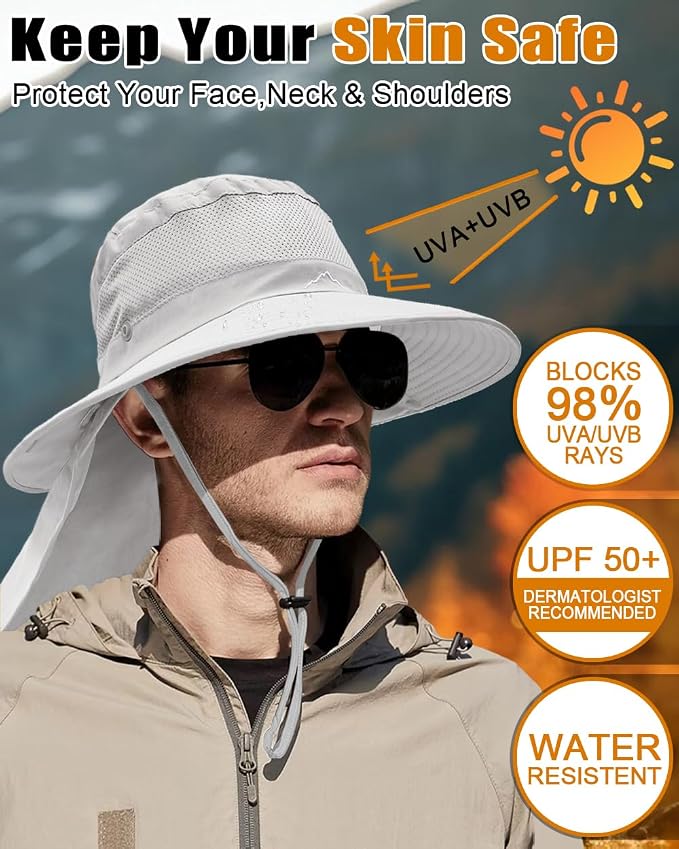 Outdoor Sun Hats with Stowable Neck Flap - Image 3