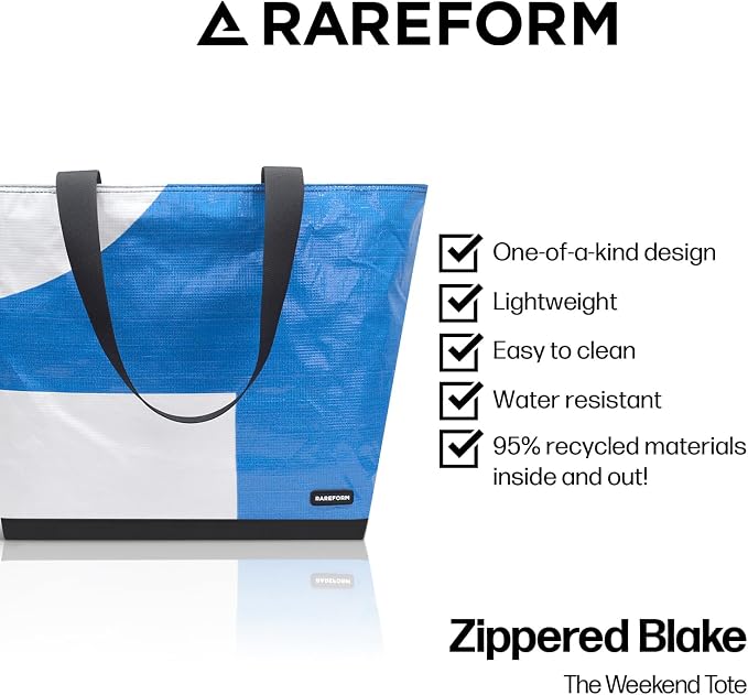 Rareform Large Zippered Blake Tote Bag | One-of-a-Kind, Water-Resistant - Image 2