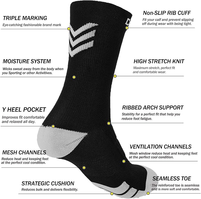DOVAVA Dri-tech Compression Crew Socks, Comfort Boost Circulation - Image 6