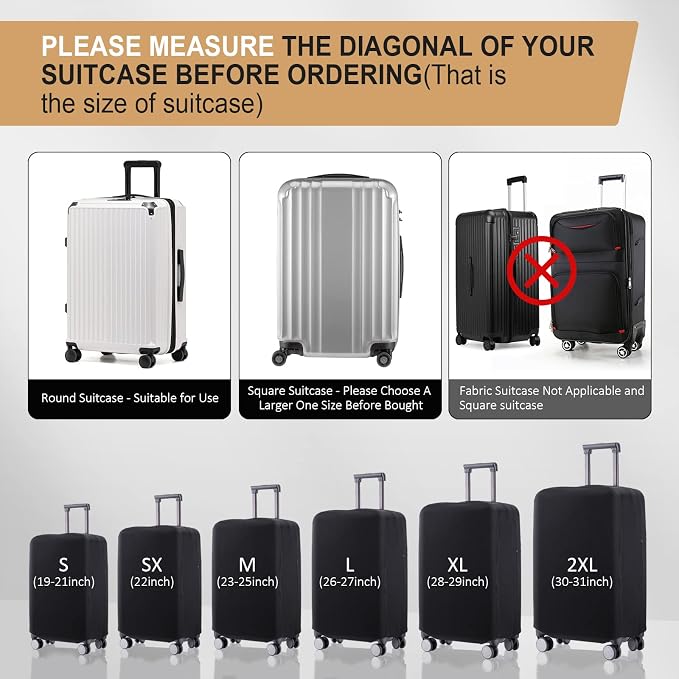 Travel Luggage Cover Suitcase Protector Scratch-Resistant Fit 19-31 Inch - Image 4