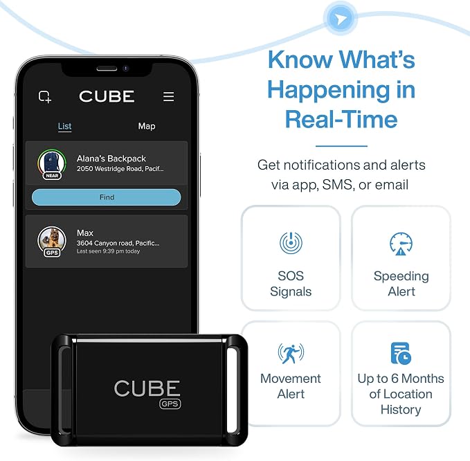 Cube GPS Tracker for Vehicles Assets Kids, Mini GPS Trackers for Dogs, Car - Image 5