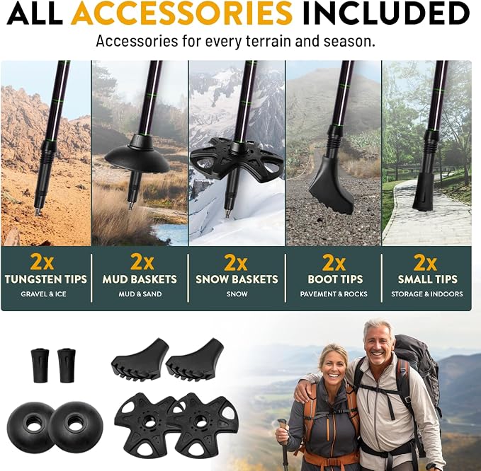 100% Carbon Fiber Trekking Poles by USA Brand - Image 7