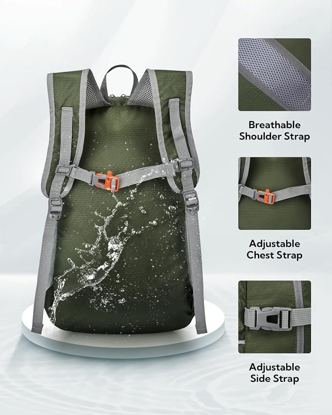 WATERFLY Hiking Foldable Daypack Backpack: 25L Ultra Lightweight Packable - Image 4