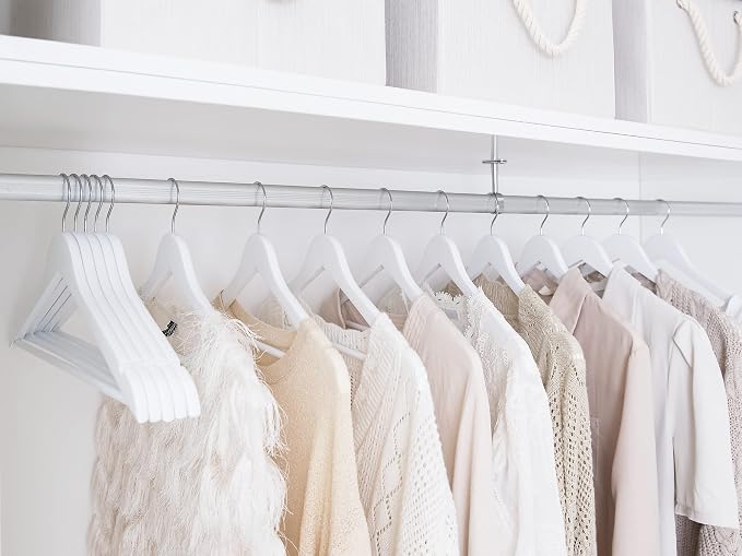 StorageWorks White Wooden Hangers, 30 Pack Wood Hanger - Image 7