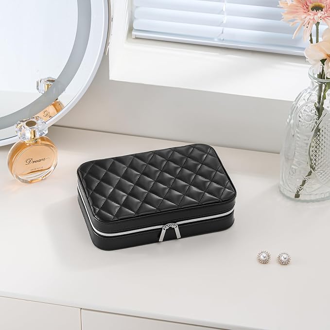 Lolalet Travel Jewelry Case for Women, Travel Jewelry Organizer Box - Image 5
