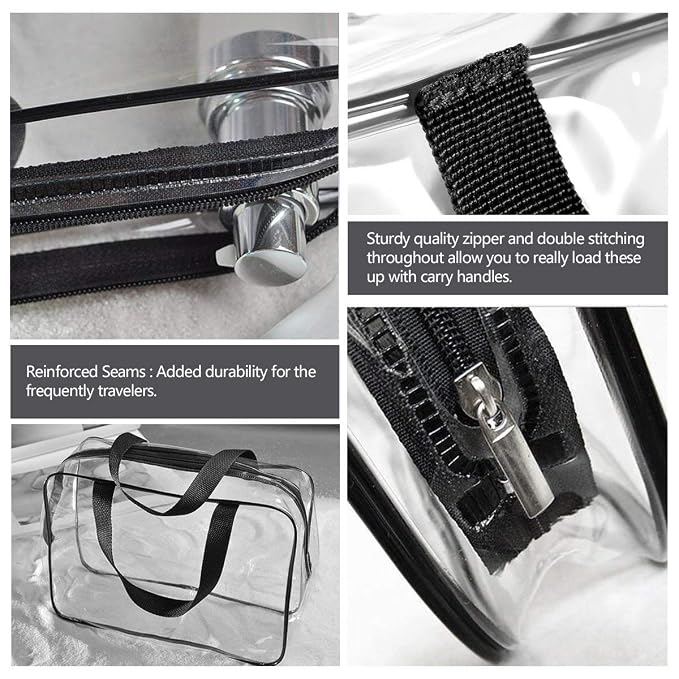 5Pcs Crystal Clear PVC Travel Toiletry Bag Kit - Image 3