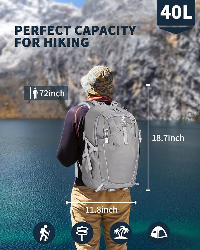 Hiking Backpack 40L Lightweight Waterproof Daypack - Image 2