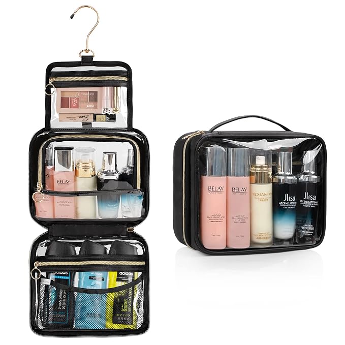 Toiletry Bag for Men, Transparent Makeup Bag Organizer Portable Skincare - Image 7
