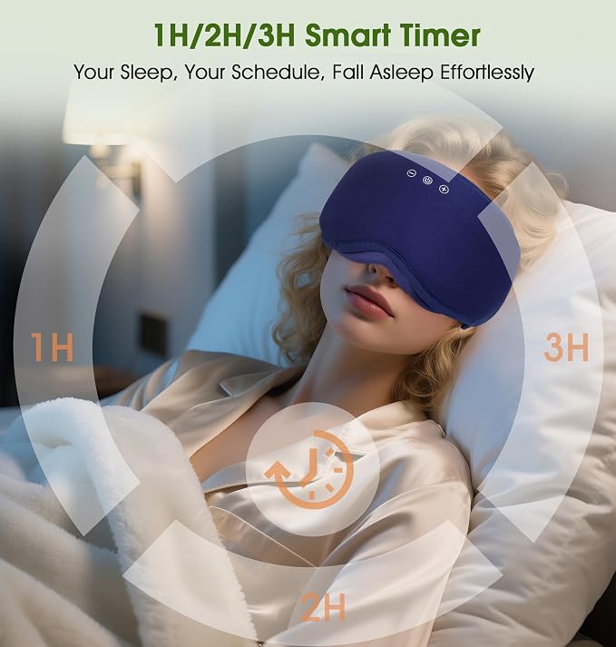 LC-dolida Bamboo Cotton Bluetooth Sleep Mask, 2 in 1 3D Soft Sleep Mask - Image 5