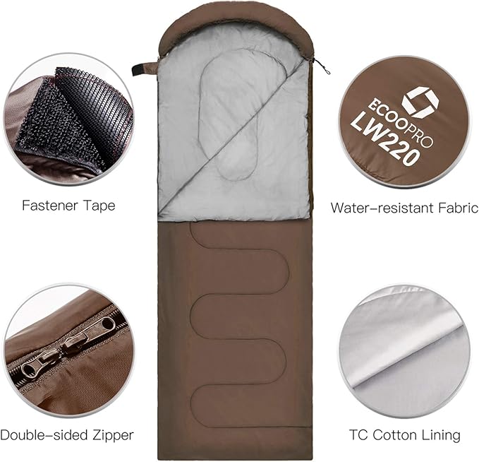 ECOOPRO Warm Weather Sleeping Bag - Image 3