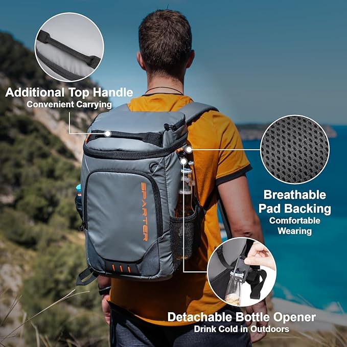 SPARTER Backpack Cooler Insulated Leak Proof 33/49 Cans, 2 Insulated - Image 6
