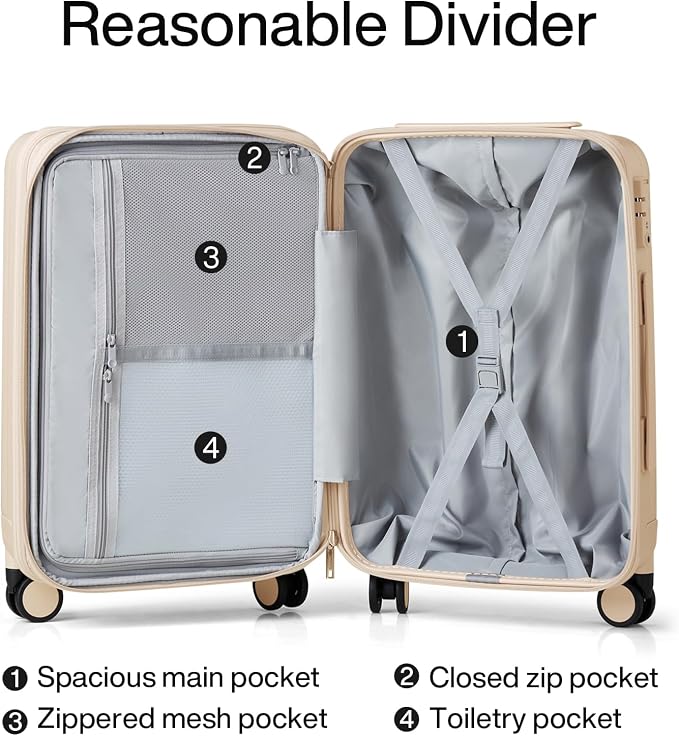 Hanke 24 Inch Expandable Checked Luggage Lightweight PC Hard Shell Luggage - Image 7