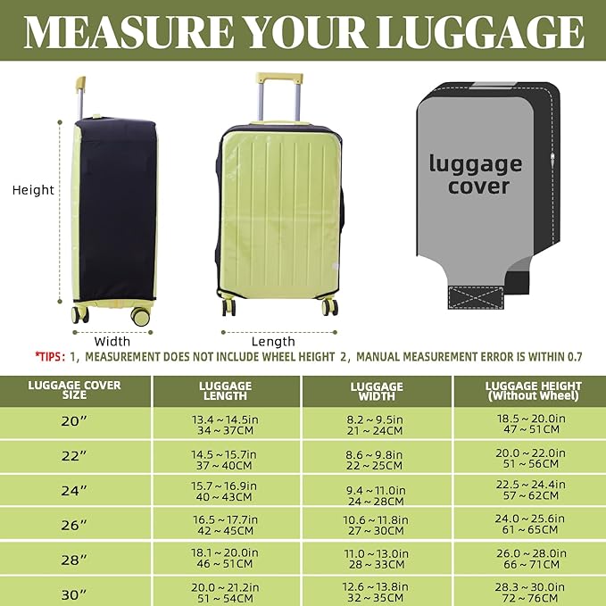 Clear Luggage Cover Protectors For Suitcases, Elastic Transparent waterproof - Image 6