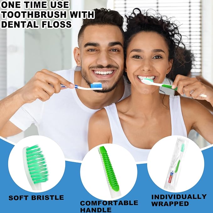 Disposable Toothbrushes with Toothpaste and Floss - Image 2