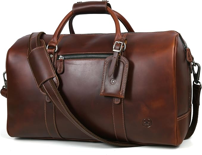 Leather Duffel Bag for Men & Women Travel, Gym Bag by AARONLEATHERGOODS%C2%AE