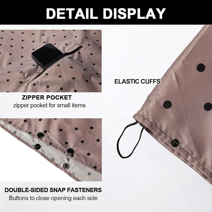 Rain Poncho Jacket Coat Hooded Zipper Style - Image 2