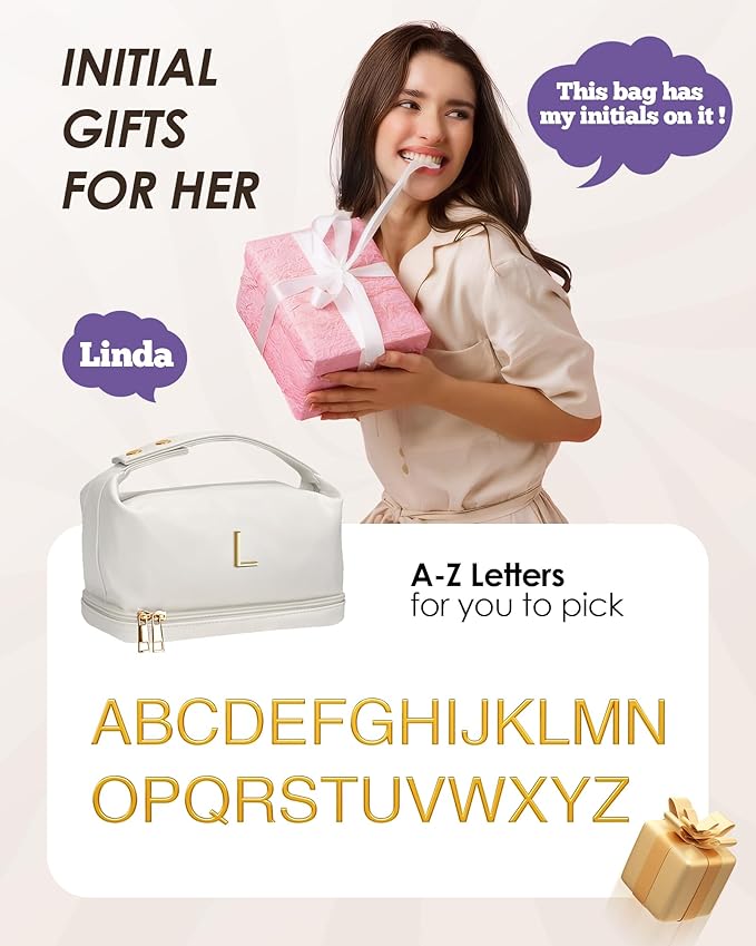 Gifts for Teen Girls, Initial Makeup Bag, Personalized Bags - Image 2