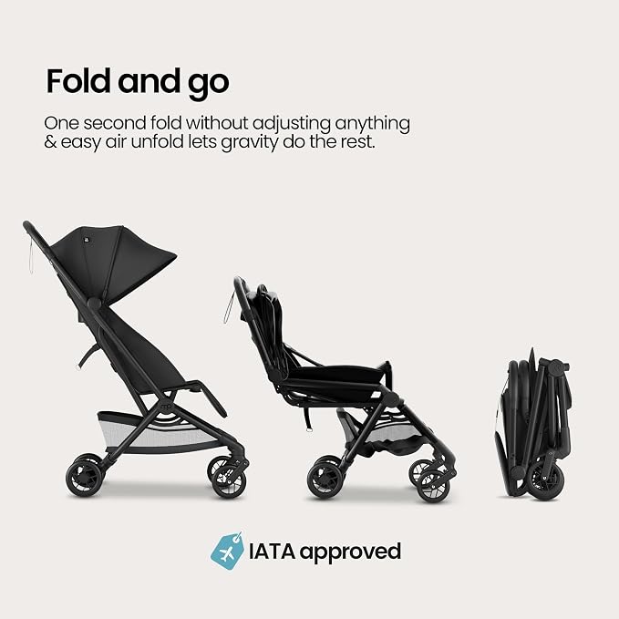 Mompush Velo Lightweight Travel Stroller – One-Hand Fold, Ultra-Compact & - Image 6