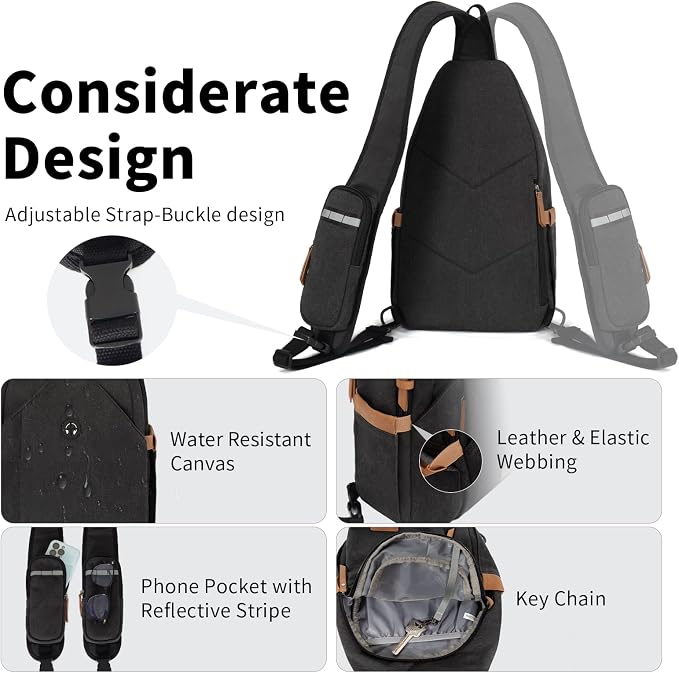 Sling Bag for Men, Crossbody Bag Men Anti Theft Crossbody Bag - Image 6