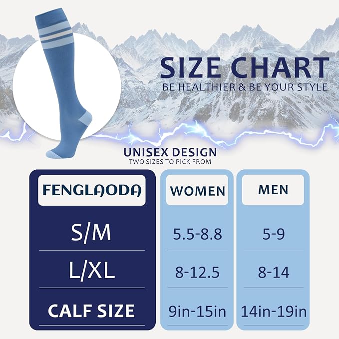 fenglaoda 8 Pairs Compression Socks - Image 2
