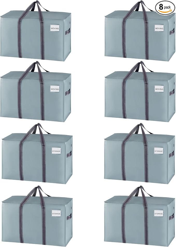 VENO 8 Pack Moving Bags, Heavy Duty, Moving Boxes Alternative, Packing Storage by Veno