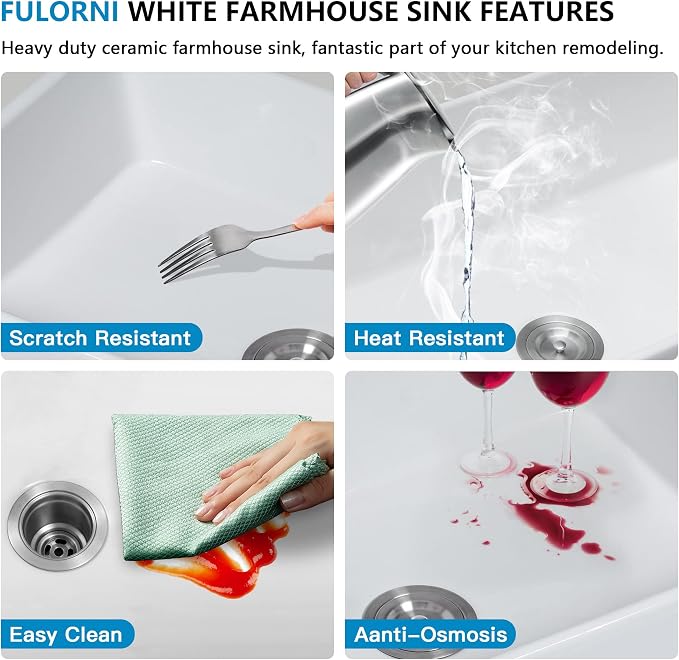 33 White Farm Sink - Image 7