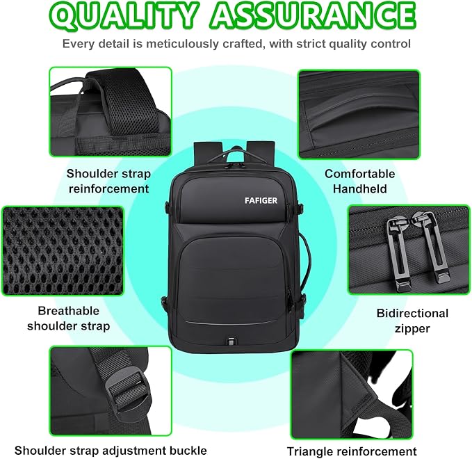 Travel Backpack for Men & Women - 40L Expandable Carry-On Backpack - Image 3