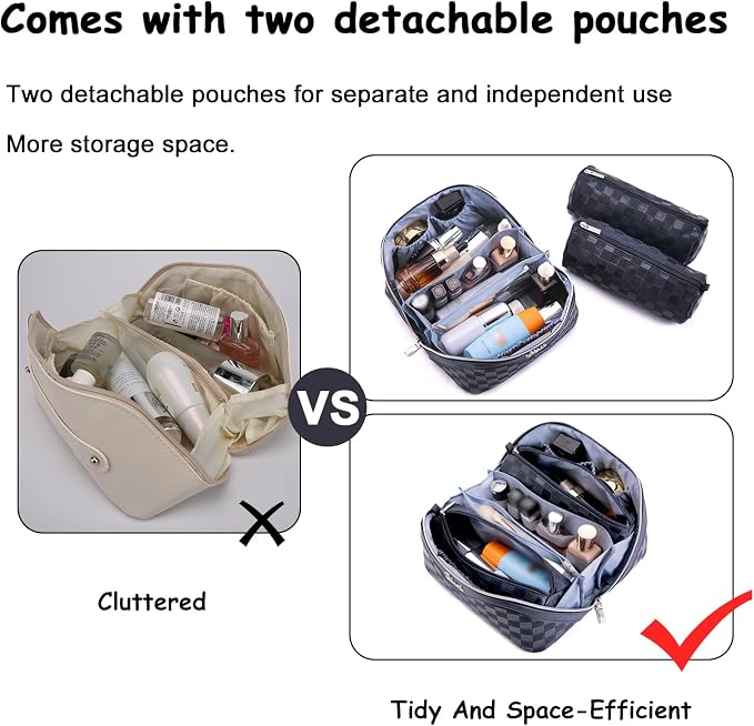 Travel Makeup Bag Organizer Cosmetic Bag: 3 Pcs Set Make up Bags - Image 5