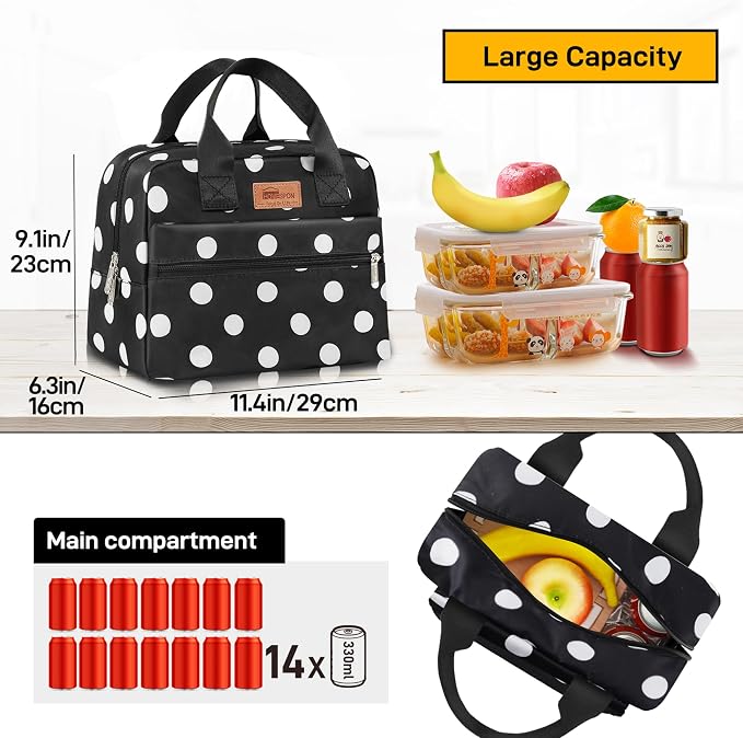 HOMESPON Insulated Lunch Bag for Women Men Lunch Box Cooler Lunch Tote for Work - Image 3
