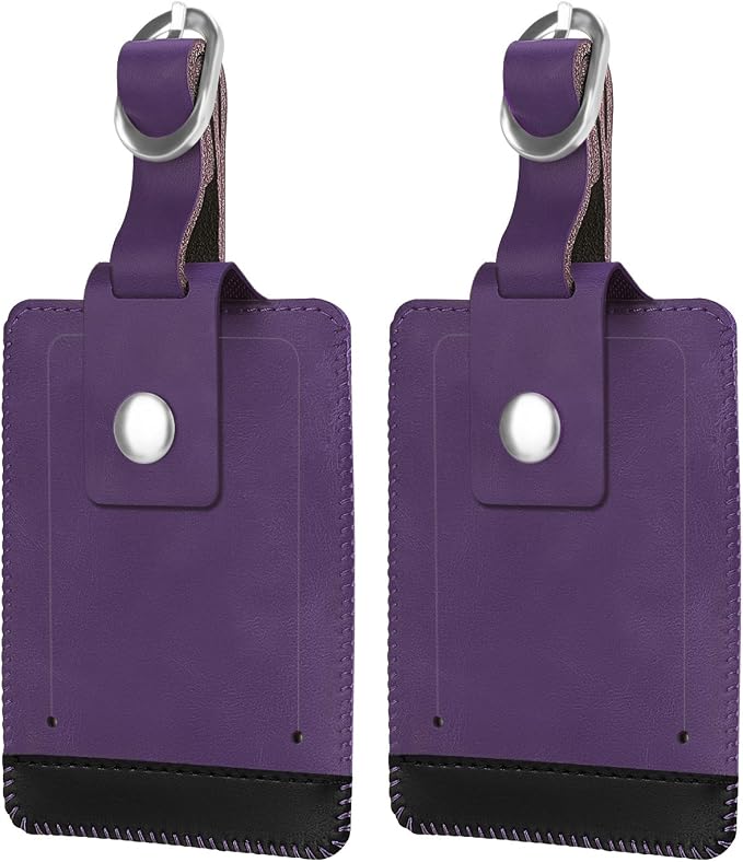 FINTIE 2 Pack Luggage Tags, Leather Name ID Labels by Fintie