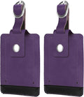 FINTIE 2 Pack Luggage Tags, Leather Name ID Labels by Fintie