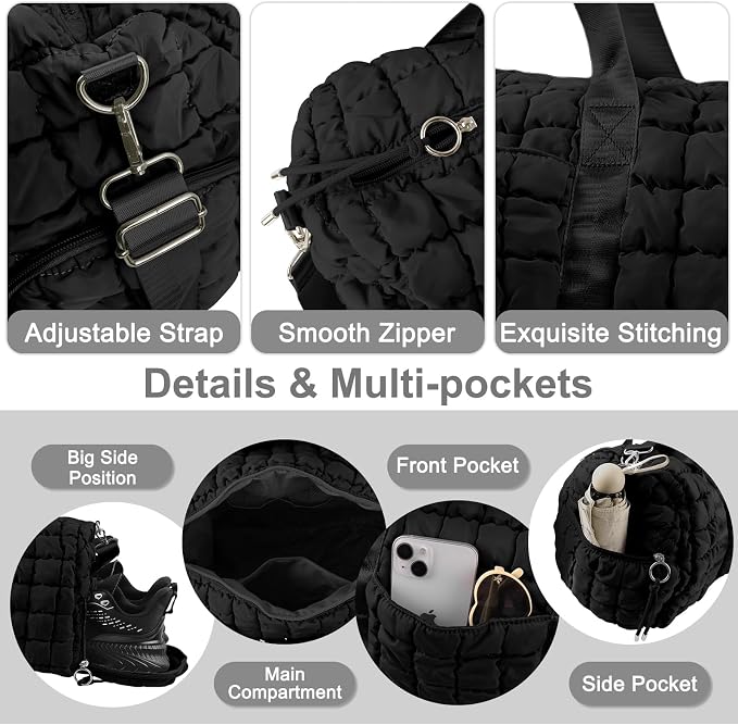 Quilted Travel Duffle Bag Gym Bag - Image 3