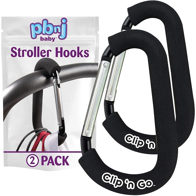 Stroller Hooks for Hanging Diaper Bags by PBnJbaby