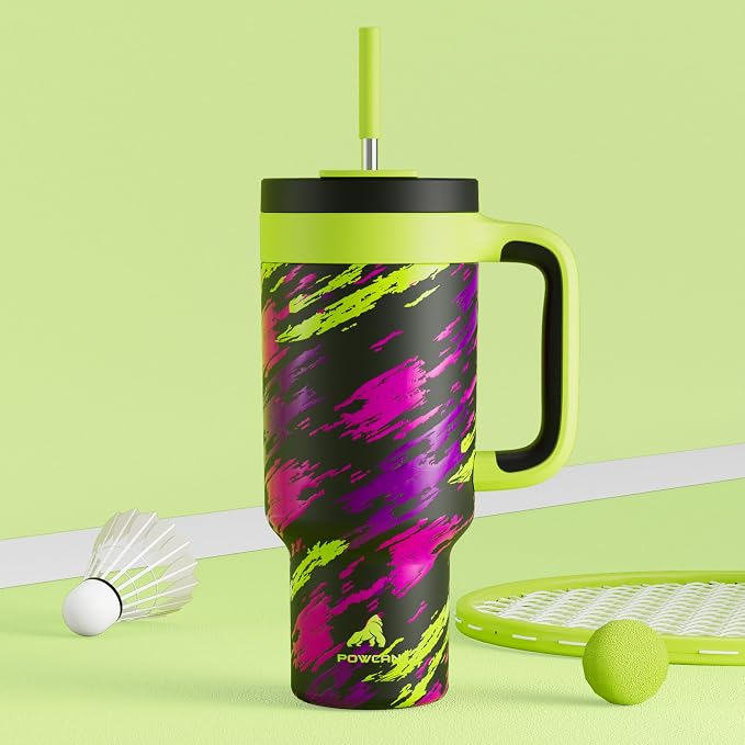POWCAN 40 oz Tumbler with Handle, 2-in-1 Straw and Sip Lid, Dishwasher Safe - Image 7