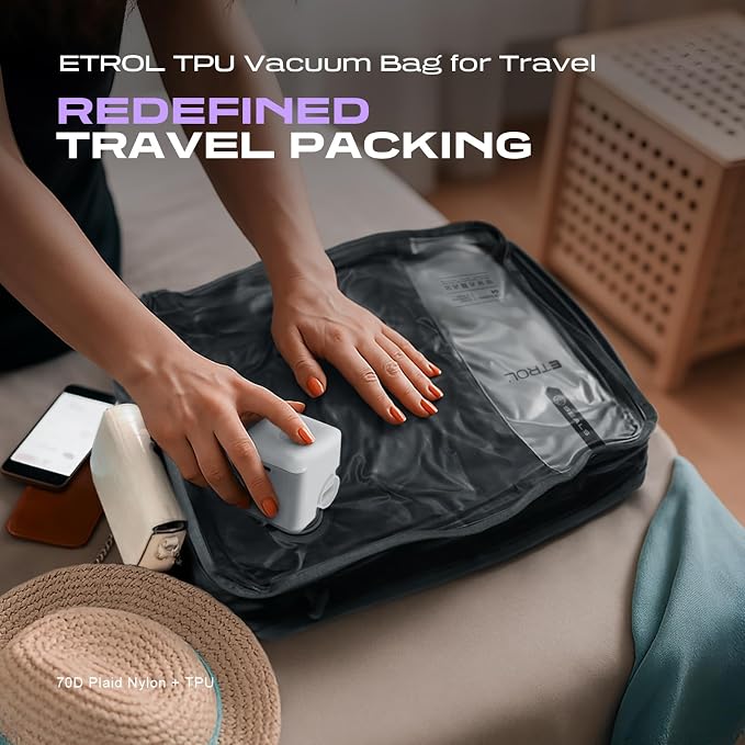 TPU Vacuum Bag for Travel, 70D Nylon Reusable Compression Bag - Image 8