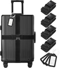 8 Pack Luggage Straps and Tags Set, Luggage Straps by Gostwo