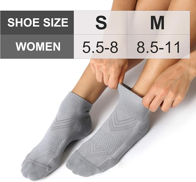 CS CELERSPORT 6 Pairs Women's Running Ankle Socks Athletic Sport Socks Cushioned - Image 2