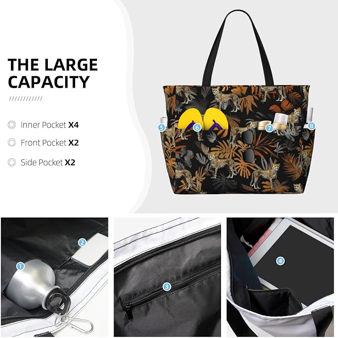 Beach Bag for Women Beach Tote Bag Waterproof Sandproof Large Bags - Image 3
