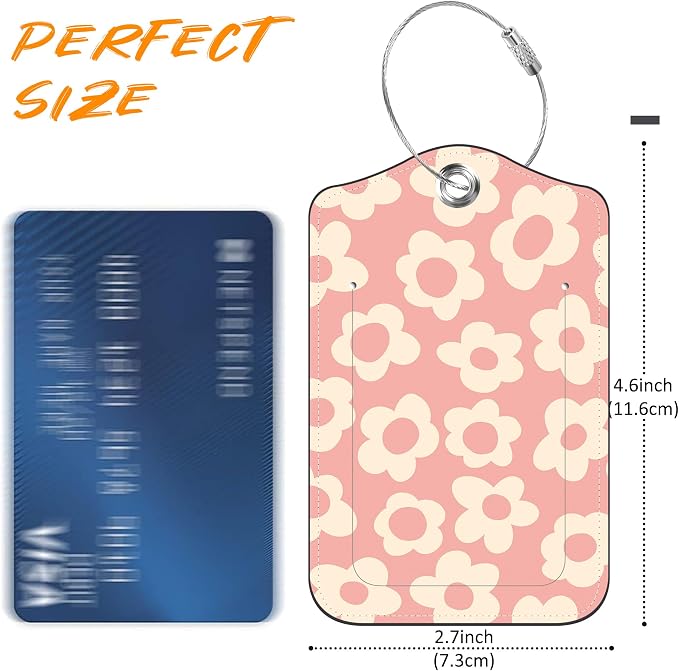 Vintage Groovy Flowers Luggage Tag - Image 2