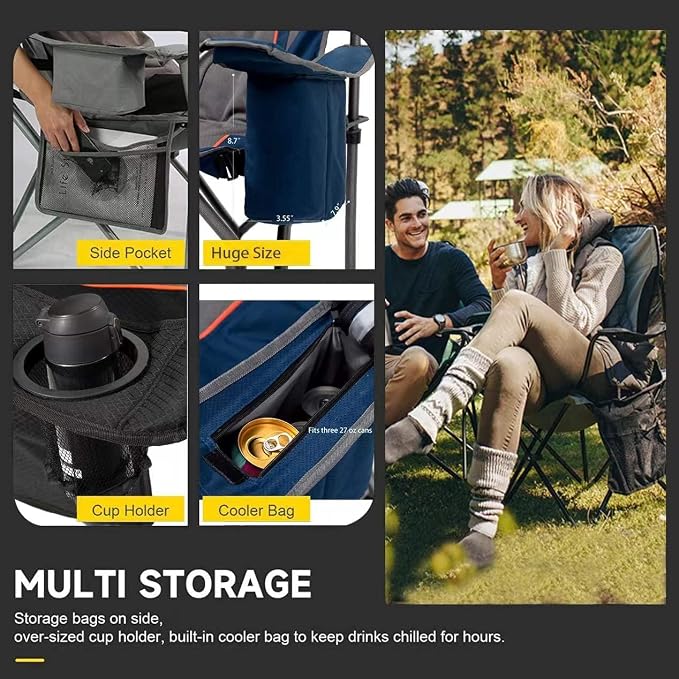 FAIR WIND 2 Pack Oversized Fully Padded Camping Chair - Image 6