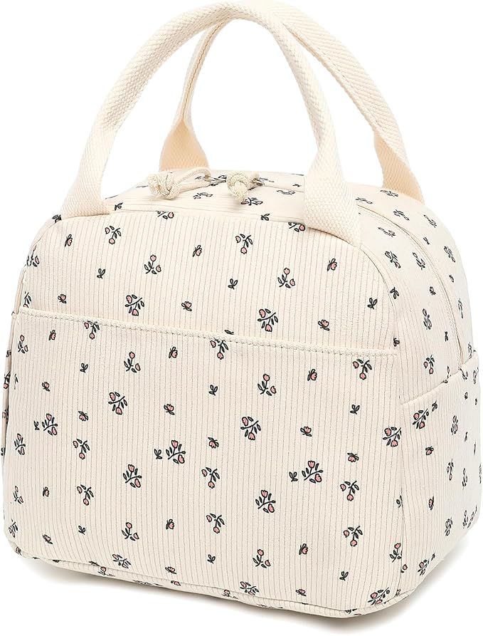 Bluboon Lunch Bag for Women Men Cute Corduroy Lunch Tote Bags Reusable by BLUBOON